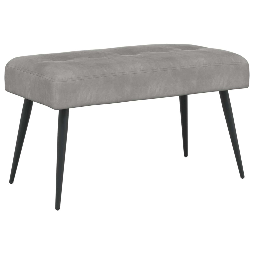 Produktbild för Bänk med knappar Ljusgrå 80 x 40 x 46 cm Sammet