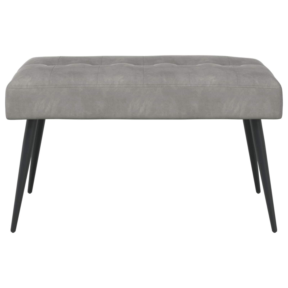 Produktbild för Bänk med knappar Ljusgrå 80 x 40 x 46 cm Sammet