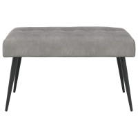 Produktbild för Bänk med knappar Ljusgrå 80 x 40 x 46 cm Sammet