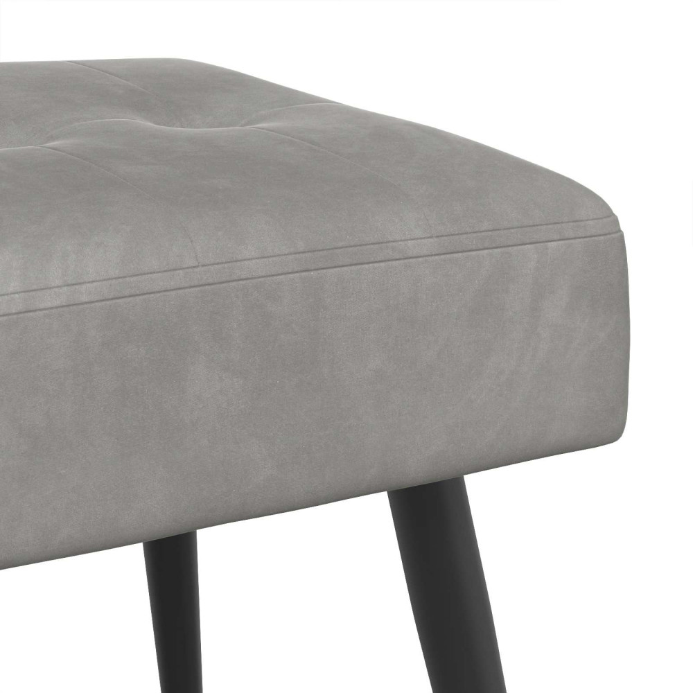 Produktbild för Bänk med knappar Ljusgrå 80 x 40 x 46 cm Sammet