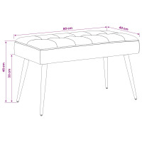 Produktbild för Bänk med knappar Ljusgrå 80 x 40 x 46 cm Sammet