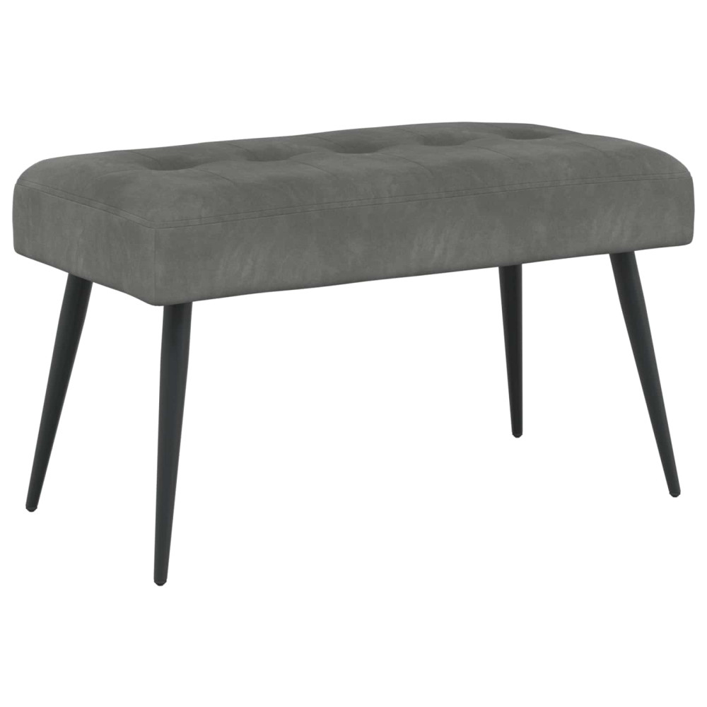 Produktbild för Bänk med knappar Mörkgrå 80 x 40 x 46 cm Sammet