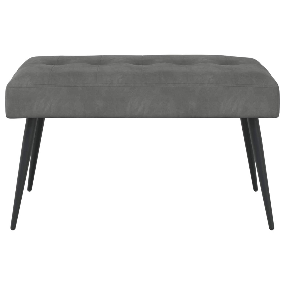 Produktbild för Bänk med knappar Mörkgrå 80 x 40 x 46 cm Sammet