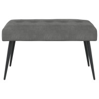 Produktbild för Bänk med knappar Mörkgrå 80 x 40 x 46 cm Sammet