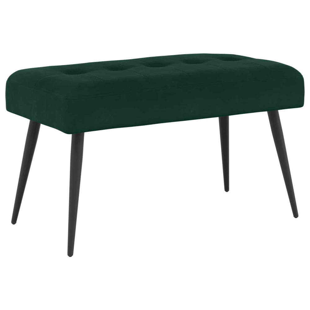Produktbild för Bänk med knappar Mörkgrön 80 x 40 x 46 cm Sammet