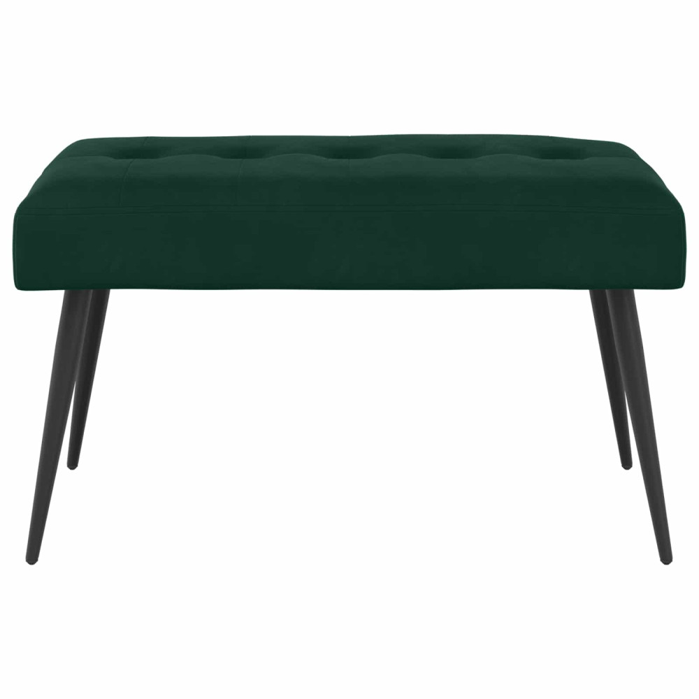 Produktbild för Bänk med knappar Mörkgrön 80 x 40 x 46 cm Sammet