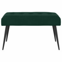 Produktbild för Bänk med knappar Mörkgrön 80 x 40 x 46 cm Sammet