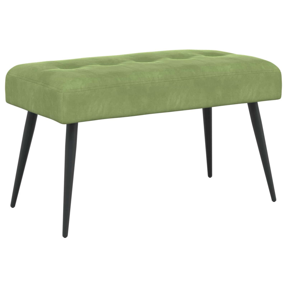 Produktbild för Bänk med knappar Ljusgrön 80 x 40 x 46 cm Sammet