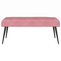 Produktbild för Bänk med knappar Rosa 80 x 40 x 46 cm Sammet