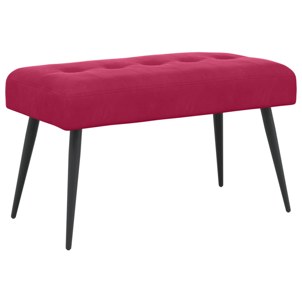 Produktbild för Bänk med knappar Vinröd 80 x 40 x 46 cm Sammet