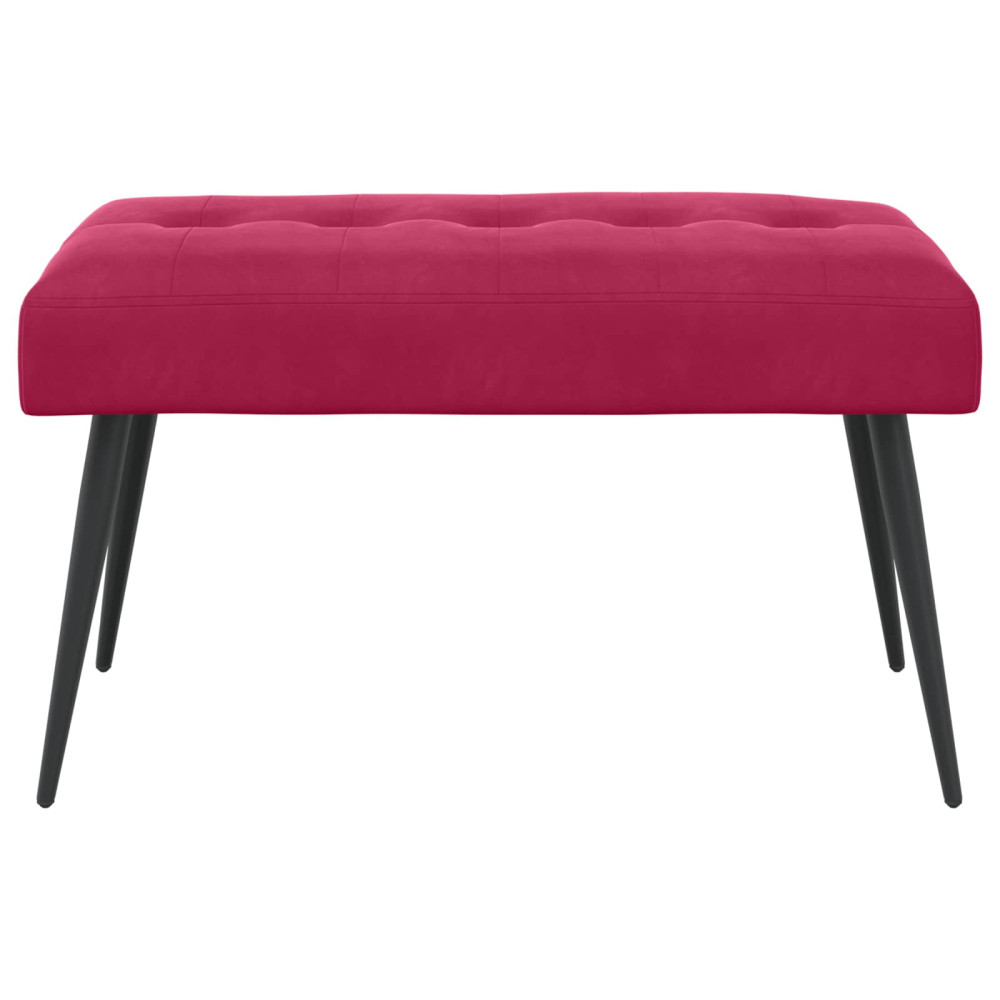 Produktbild för Bänk med knappar Vinröd 80 x 40 x 46 cm Sammet