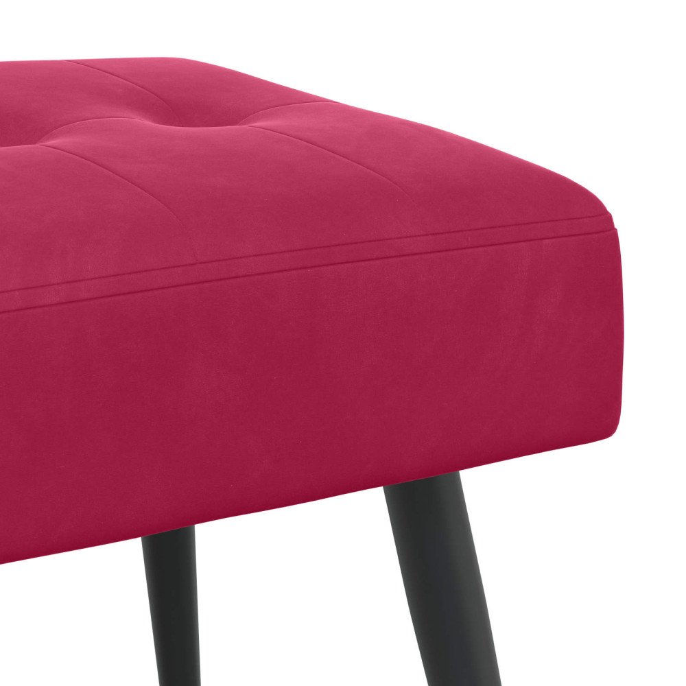 Produktbild för Bänk med knappar Vinröd 80 x 40 x 46 cm Sammet
