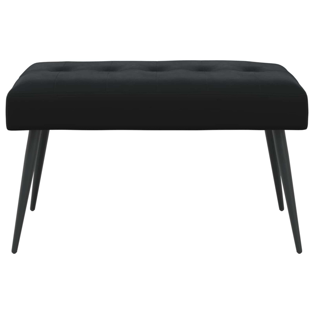Produktbild för Bänk med knappar Svart 80 x 40 x 46 cm Sammet
