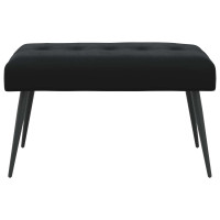 Produktbild för Bänk med knappar Svart 80 x 40 x 46 cm Sammet