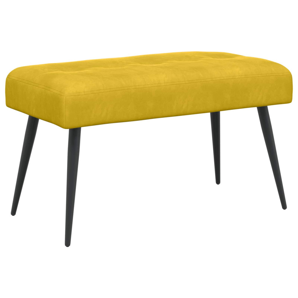 Produktbild för Bänk med knappar Gul 80 x 40 x 46 cm Sammet