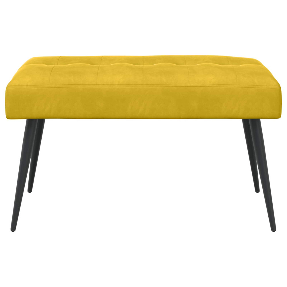 Produktbild för Bänk med knappar Gul 80 x 40 x 46 cm Sammet