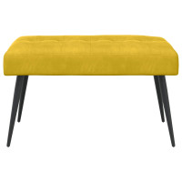 Produktbild för Bänk med knappar Gul 80 x 40 x 46 cm Sammet