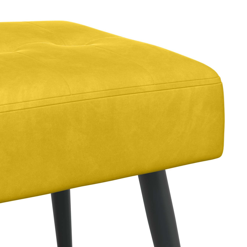 Produktbild för Bänk med knappar Gul 80 x 40 x 46 cm Sammet