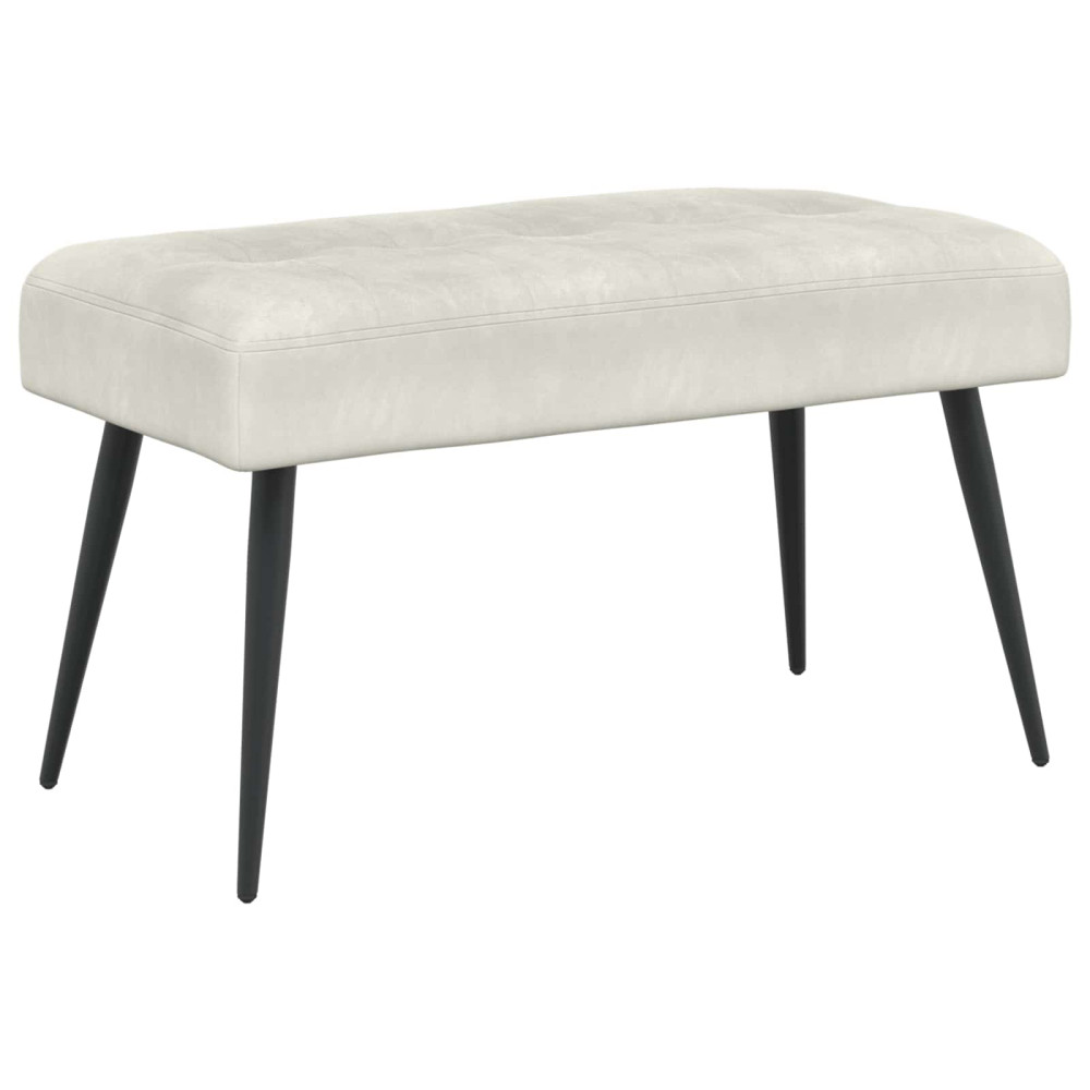 Produktbild för Bänk med knappar Gräddvit 80 x 40 x 46 cm Sammet