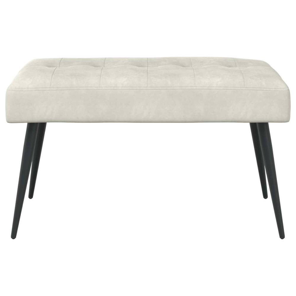 Produktbild för Bänk med knappar Gräddvit 80 x 40 x 46 cm Sammet