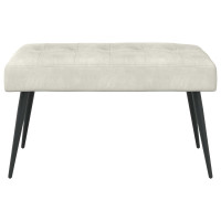 Produktbild för Bänk med knappar Gräddvit 80 x 40 x 46 cm Sammet