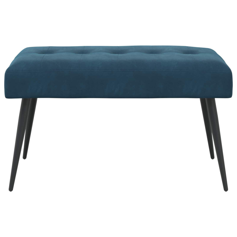 Produktbild för Bänk med knappar Blå 80 x 40 x 46 cm Sammet