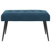 Produktbild för Bänk med knappar Blå 80 x 40 x 46 cm Sammet
