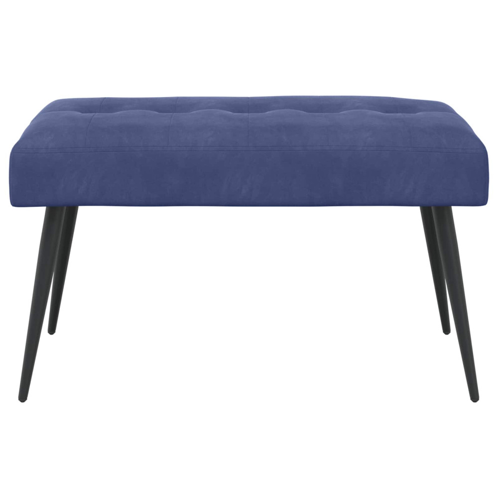 Produktbild för Bänk med knappar Polisblå 80 x 40 x 46 cm Sammet