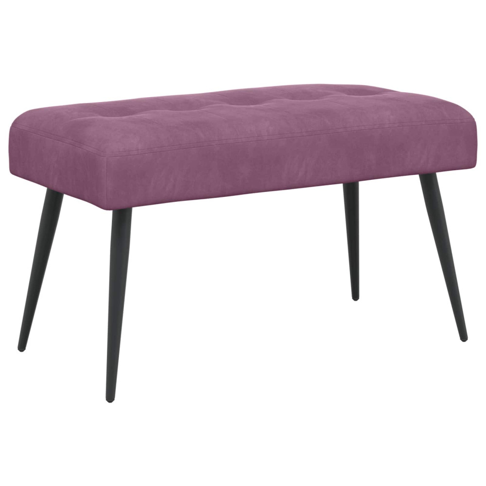 Produktbild för Bänk med knappar Lila 80 x 40 x 46 cm Sammet