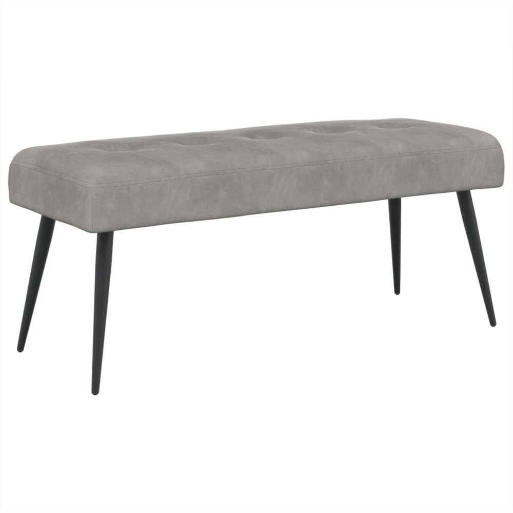 Produktbild för Bänk med knappar Ljusgrå 110 x 40 x 46 cm Sammet