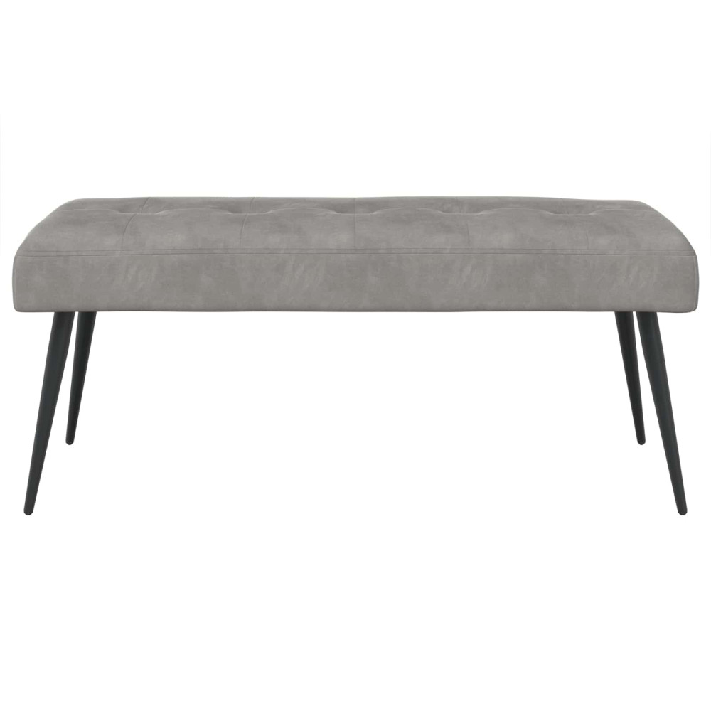 Produktbild för Bänk med knappar Ljusgrå 110 x 40 x 46 cm Sammet