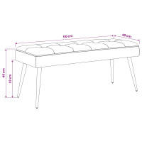 Produktbild för Bänk med knappar Ljusgrå 110 x 40 x 46 cm Sammet