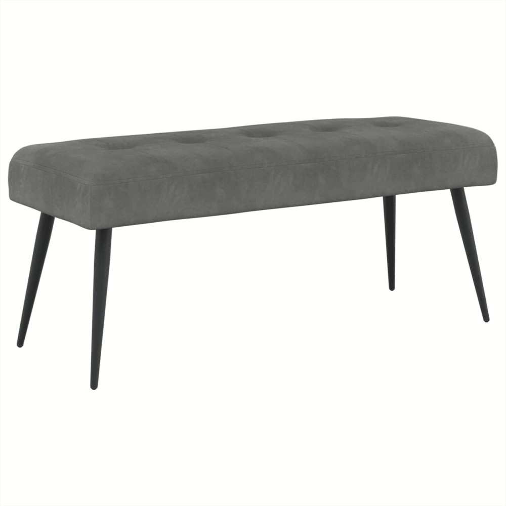 Produktbild för Bänk med knappar Mörkgrå 110 x 40 x 46 cm Sammet
