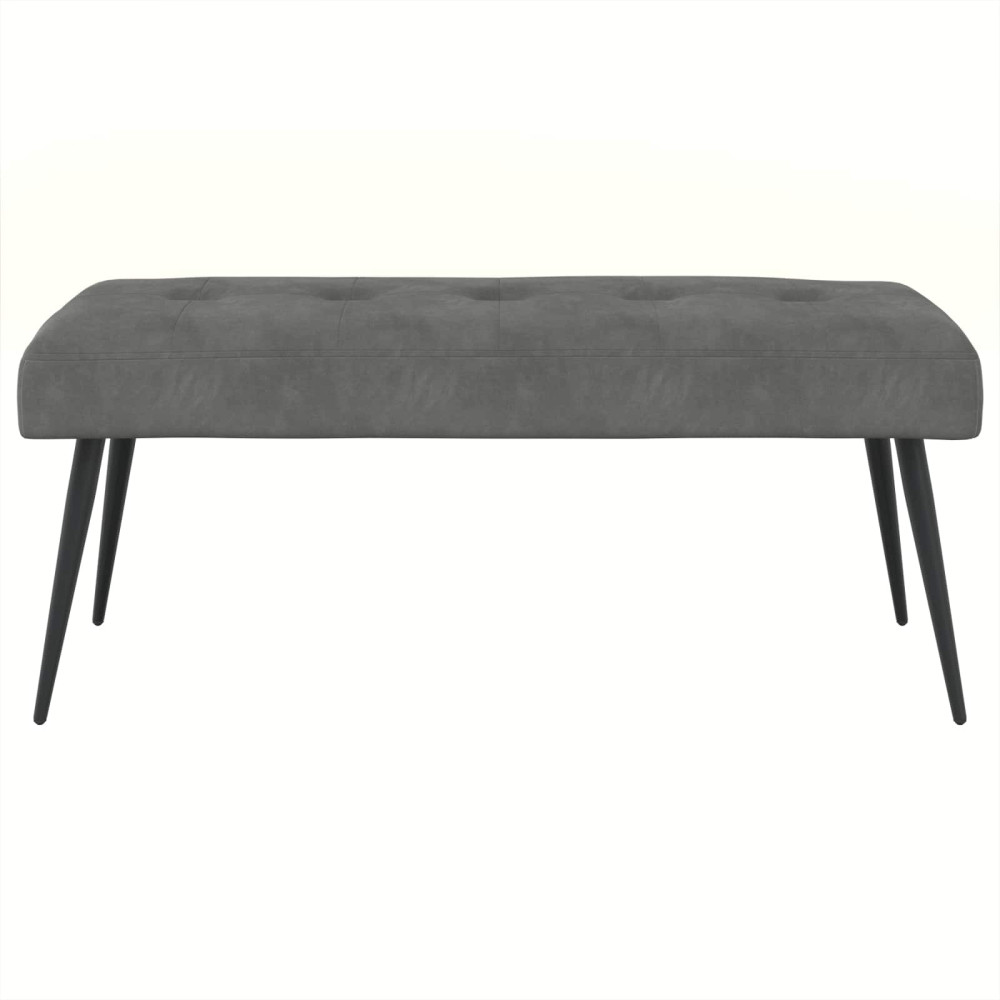 Produktbild för Bänk med knappar Mörkgrå 110 x 40 x 46 cm Sammet