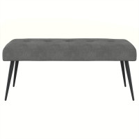 Produktbild för Bänk med knappar Mörkgrå 110 x 40 x 46 cm Sammet