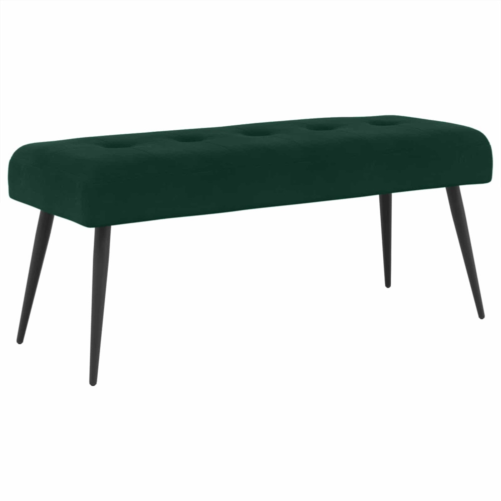 Produktbild för Bänk med knappar Mörkgrön 110 x 40 x 46 cm Sammet