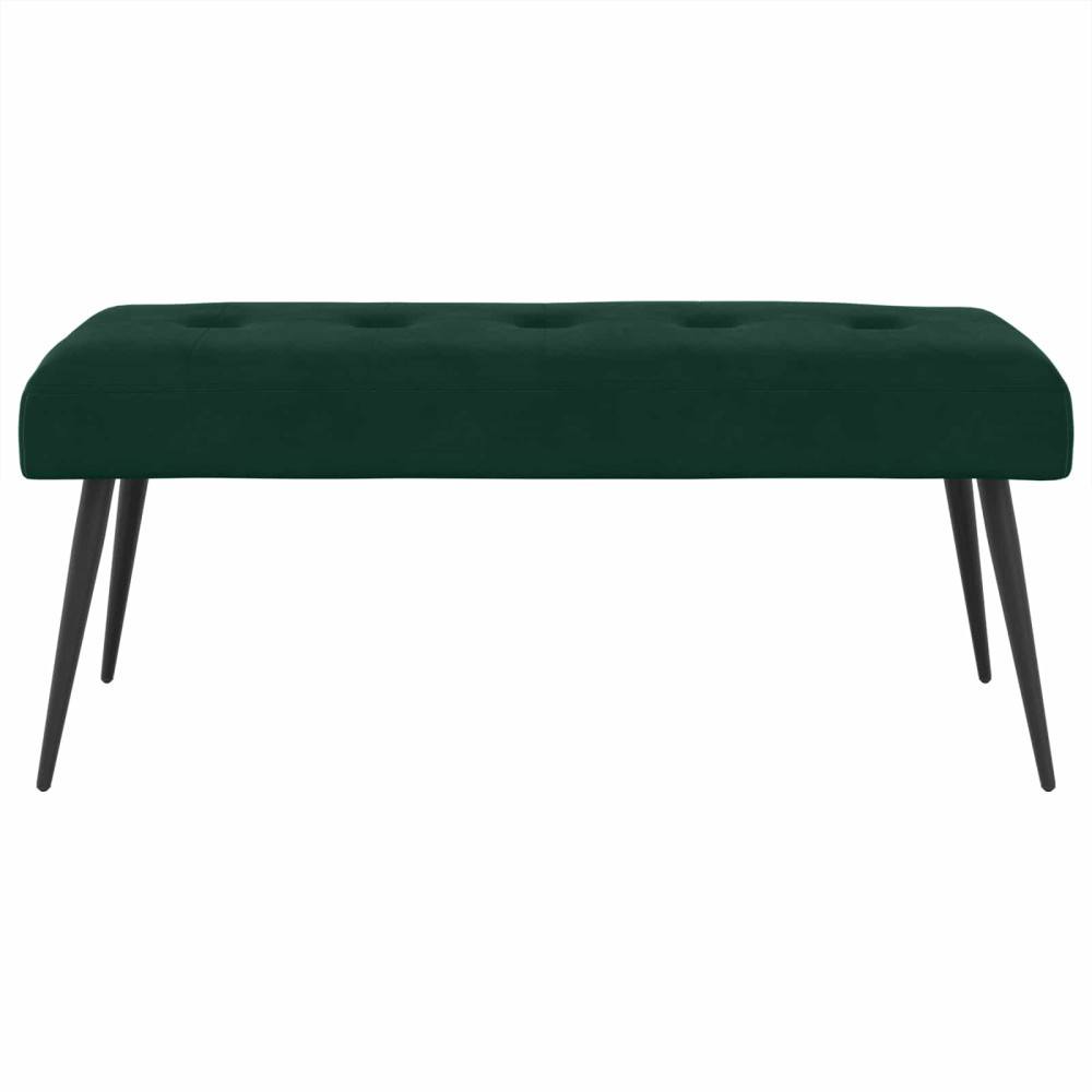 Produktbild för Bänk med knappar Mörkgrön 110 x 40 x 46 cm Sammet