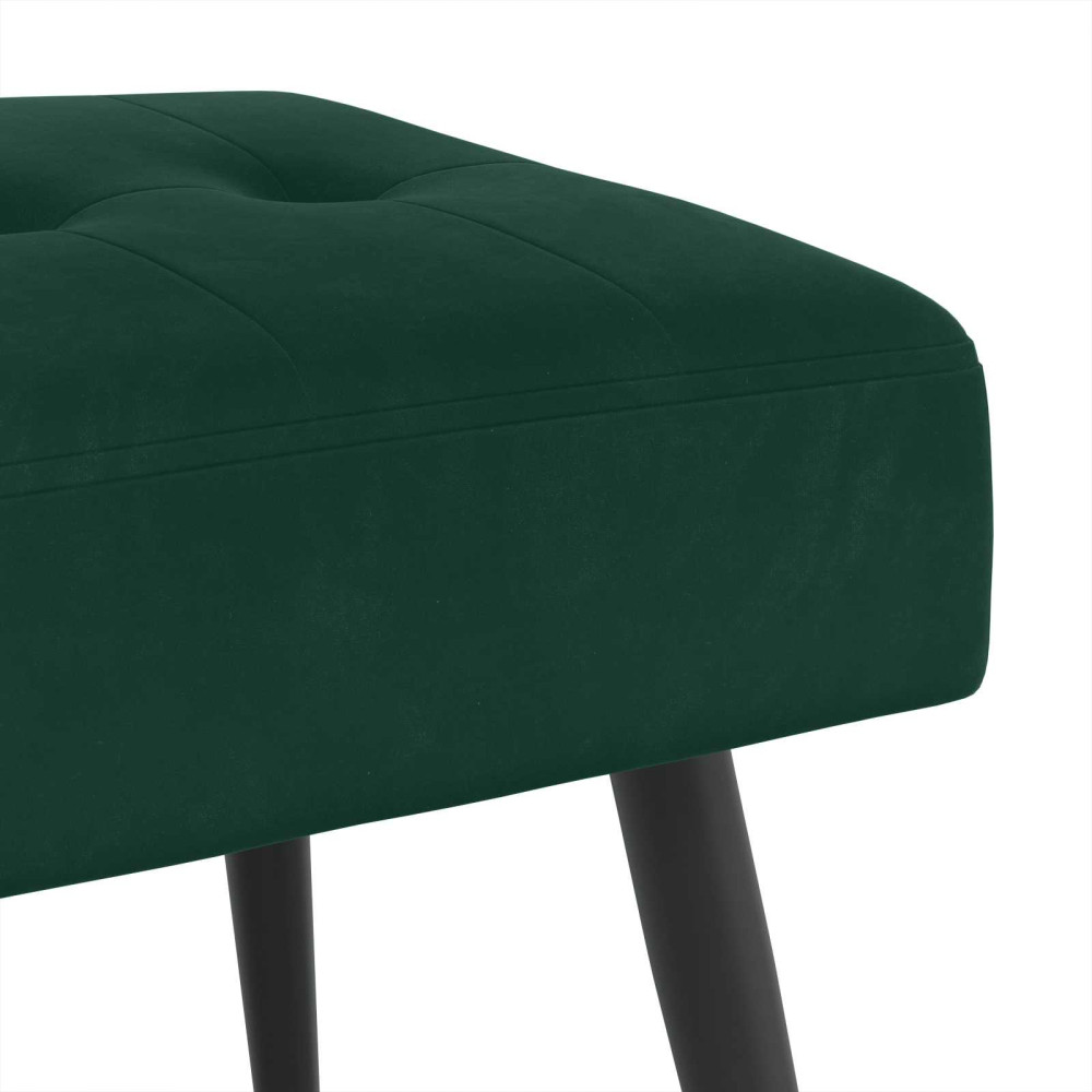 Produktbild för Bänk med knappar Mörkgrön 110 x 40 x 46 cm Sammet