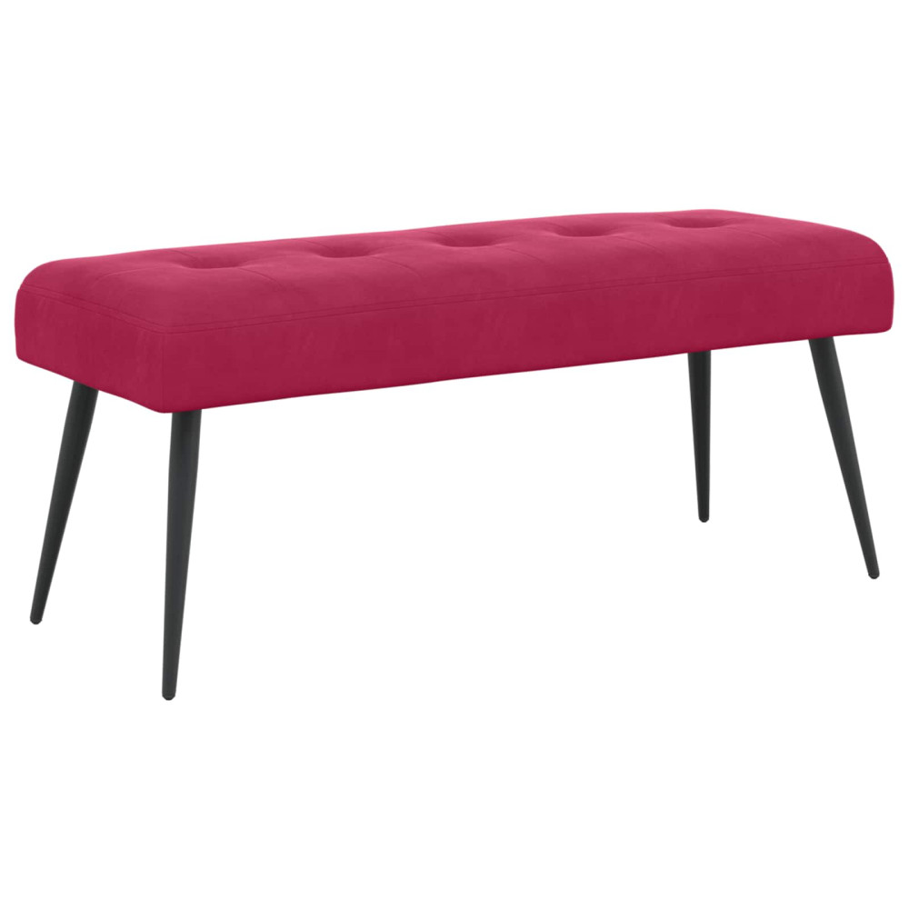 Produktbild för Bänk med knappar Vinröd 110 x 40 x 46 cm Sammet
