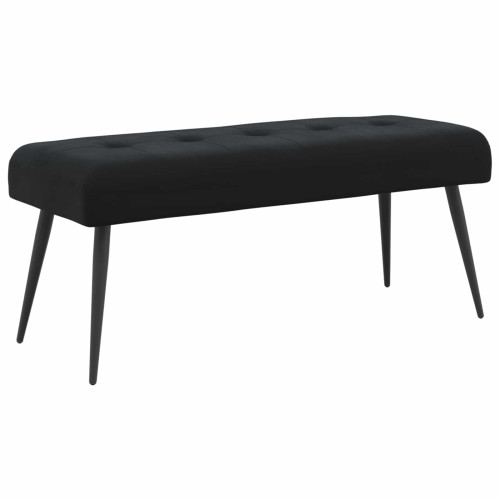 vidaXL Bänk med knappar Svart 110 x 40 x 46 cm Sammet