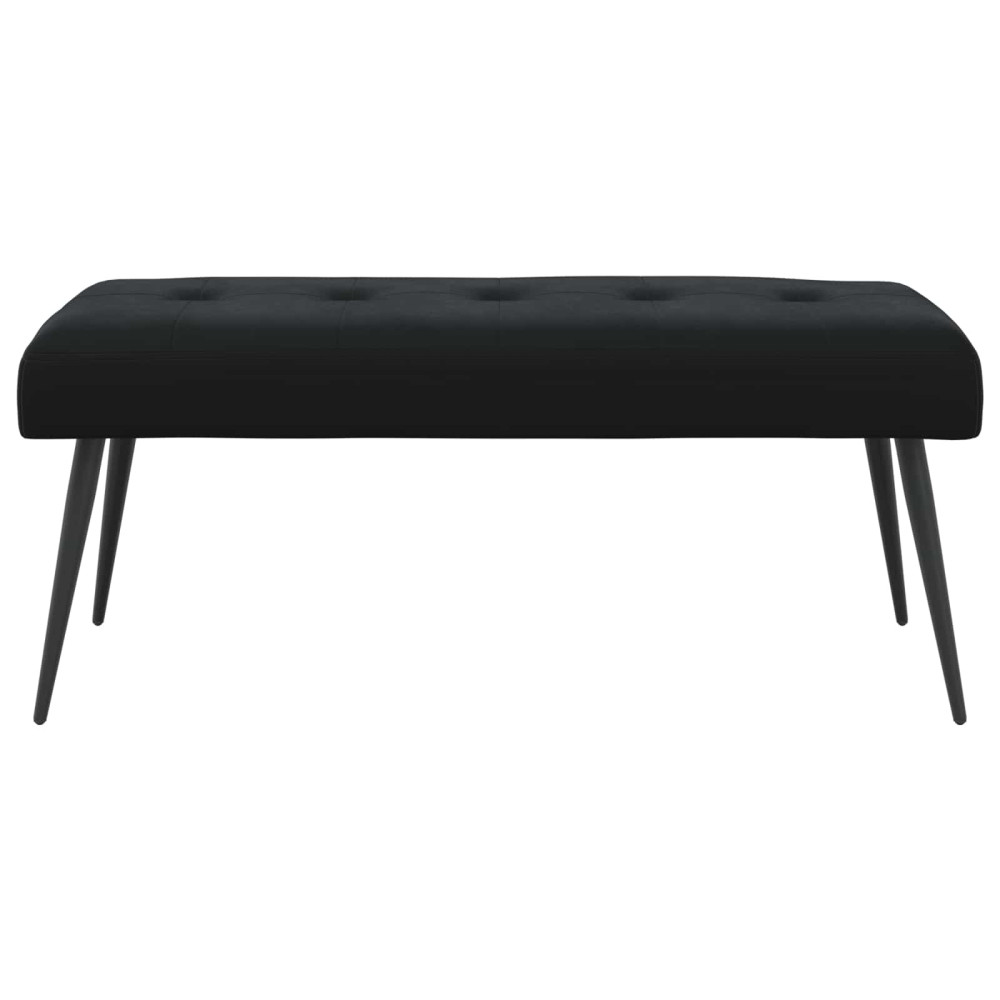 Produktbild för Bänk med knappar Svart 110 x 40 x 46 cm Sammet