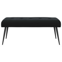 Produktbild för Bänk med knappar Svart 110 x 40 x 46 cm Sammet