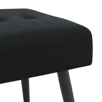 Produktbild för Bänk med knappar Svart 110 x 40 x 46 cm Sammet