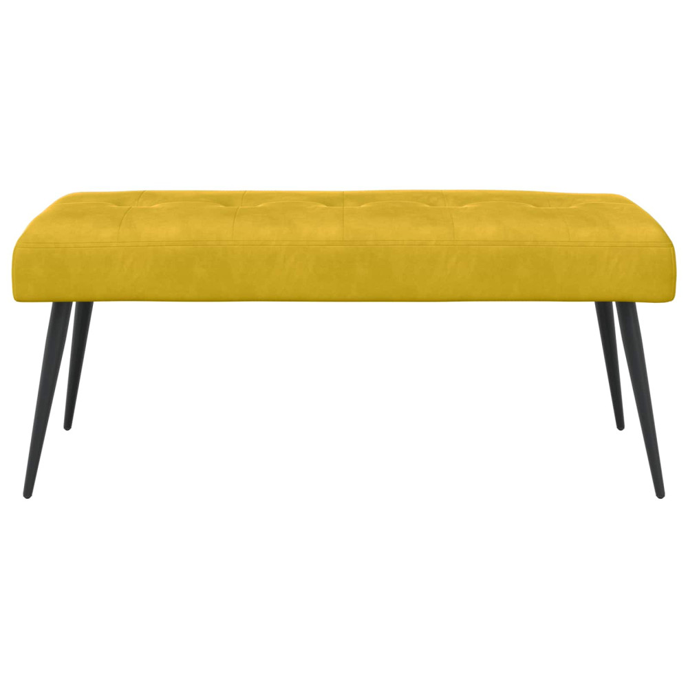 Produktbild för Bänk med knappar Gul 110 x 40 x 46 cm Sammet