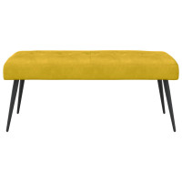 Produktbild för Bänk med knappar Gul 110 x 40 x 46 cm Sammet