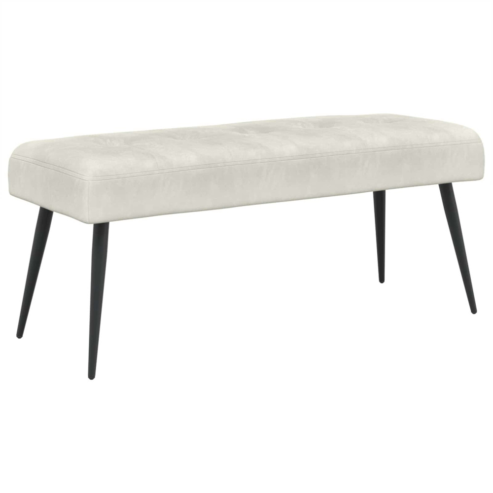 Produktbild för Bänk med knappar Gräddvit 110 x 40 x 46 cm Sammet