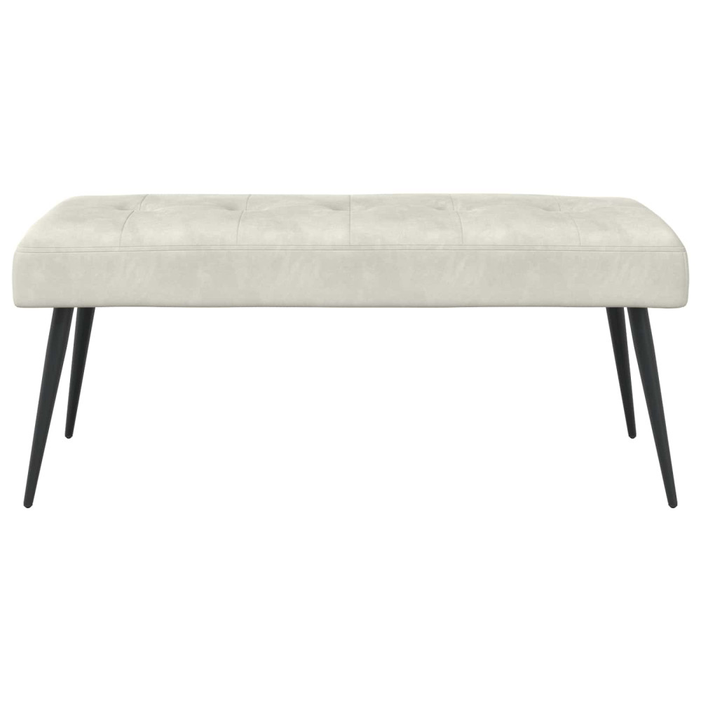 Produktbild för Bänk med knappar Gräddvit 110 x 40 x 46 cm Sammet