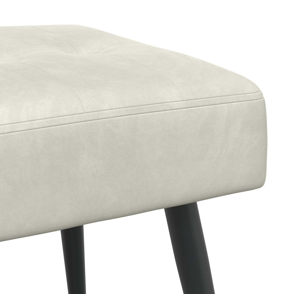 Produktbild för Bänk med knappar Gräddvit 110 x 40 x 46 cm Sammet