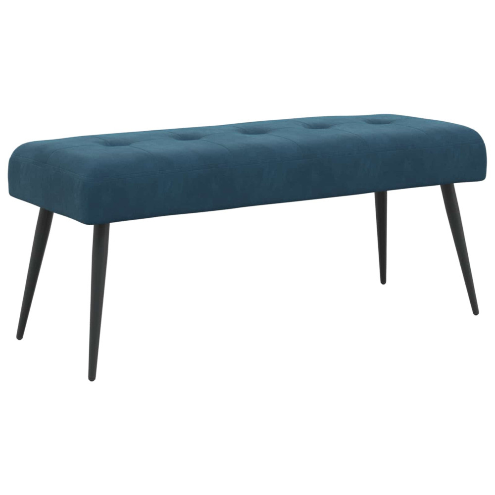 Produktbild för Bänk med knappar Blå 110 x 40 x 46 cm Sammet