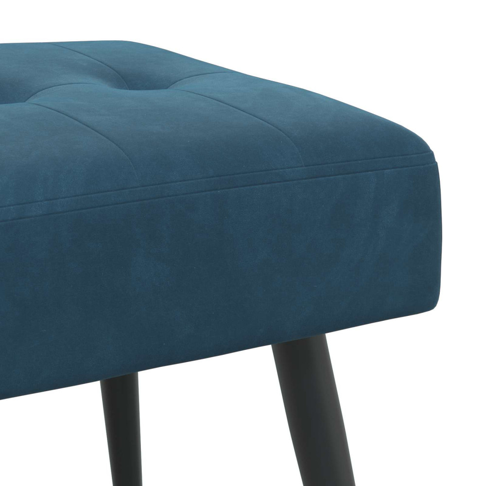 Produktbild för Bänk med knappar Blå 110 x 40 x 46 cm Sammet